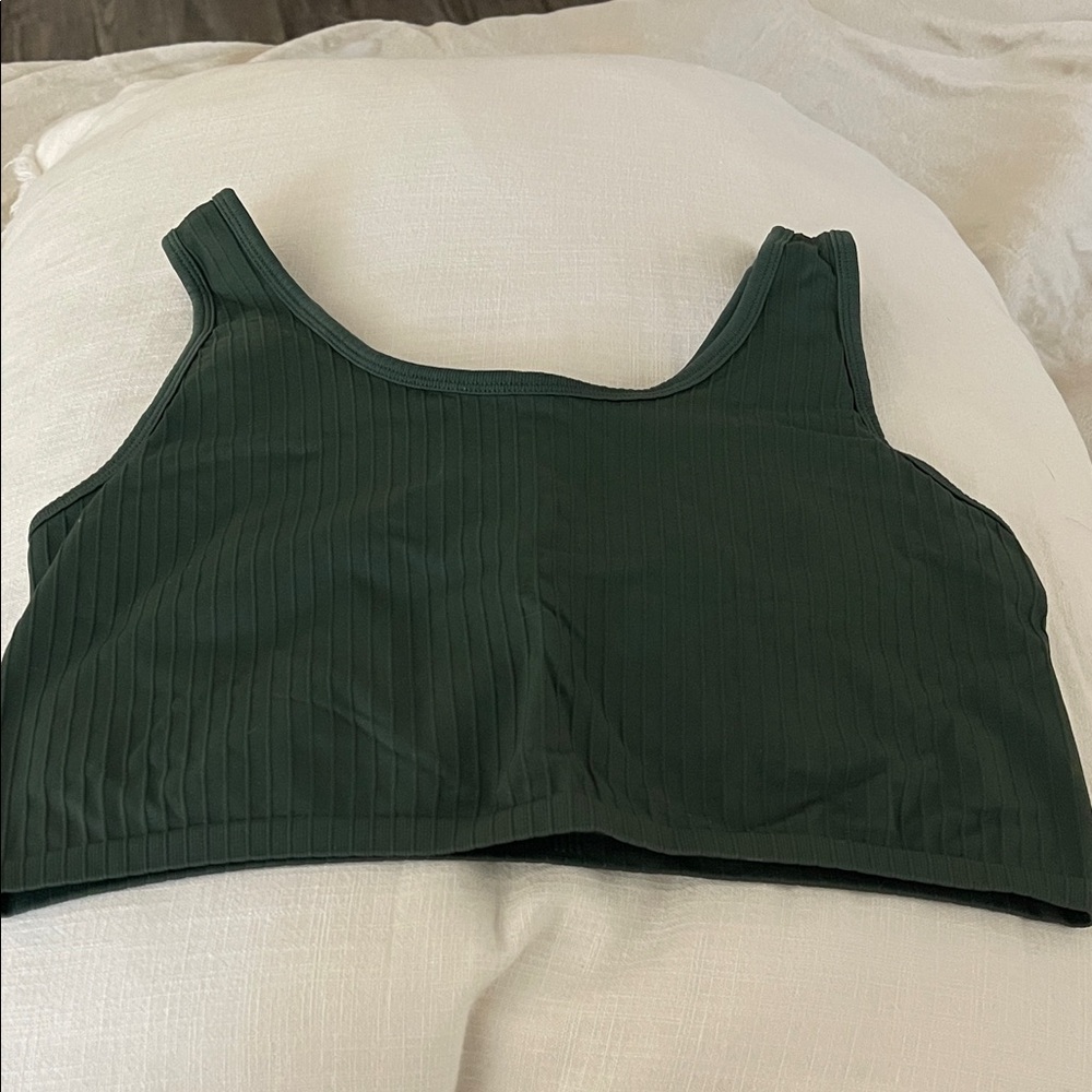 Dark Green Ribbed Bralette